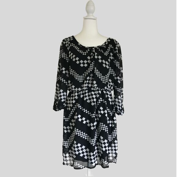 Bongo Women's Chevron Printed Shirt Dress Size XL - Picture 1 of 8